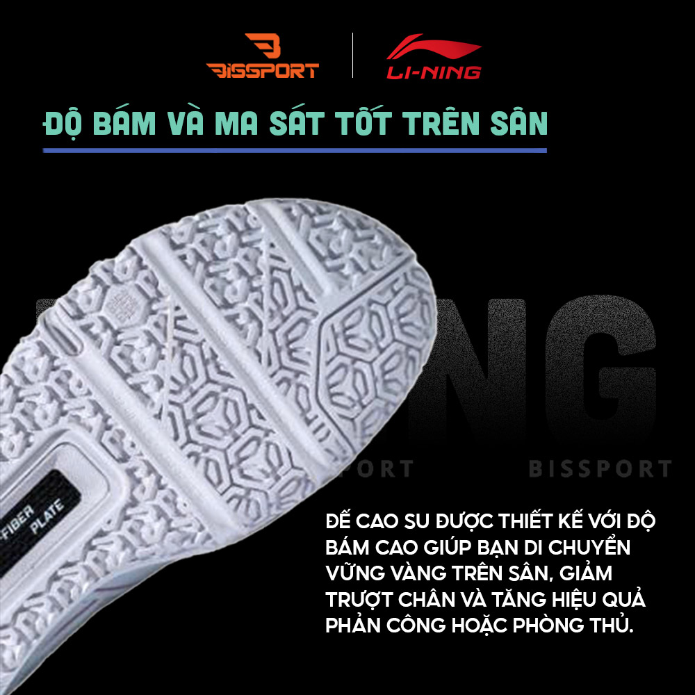 Giày Cầu Lông Lining Saga 3 Pro AYAV001-3 Đen Chính Hãng - Thông Thoáng - Bền - Giảm Chấn - Mềm - Chống Chấn